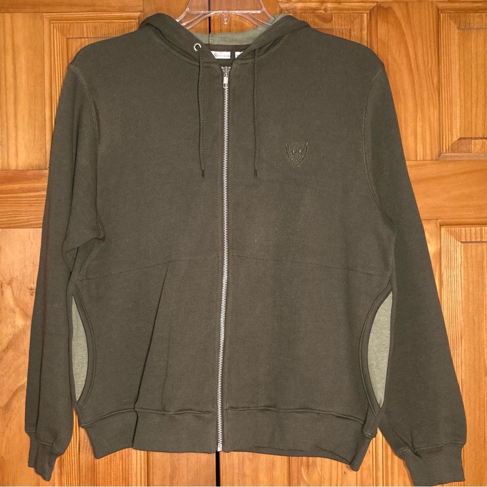 NWOT Preswick & Moore Vintage 90s Jacket Hooded Sweatshirt Zip Up Coat Green LP